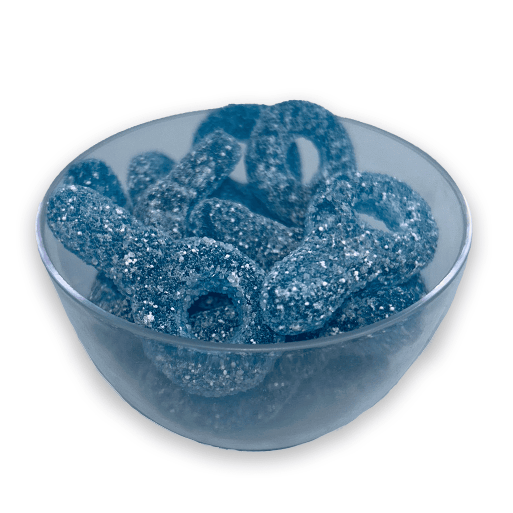 Tétine Citrique Bleue - Sucette acidulée framboise colore langue