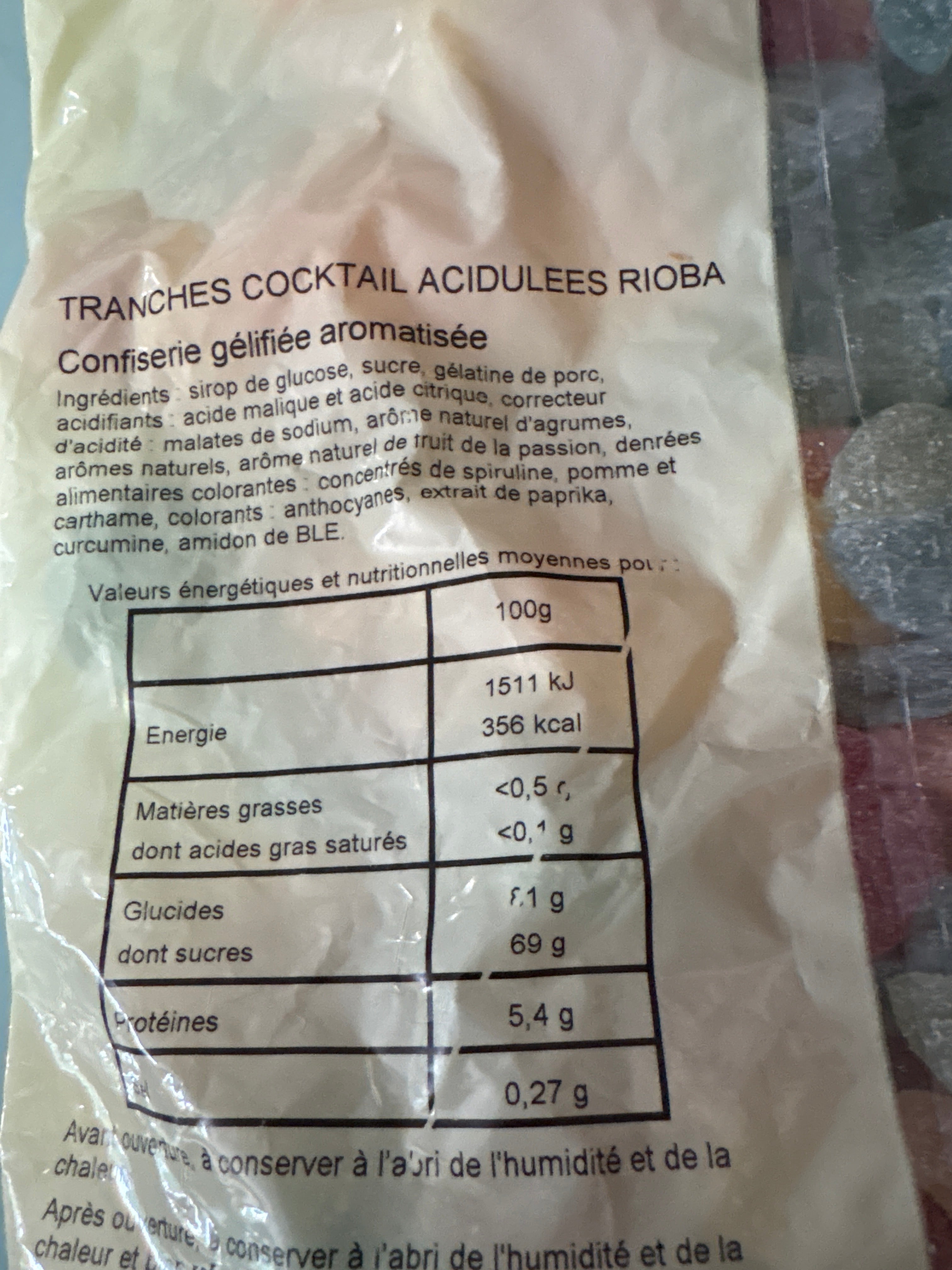 Tranches cocktail acidulés – 100g