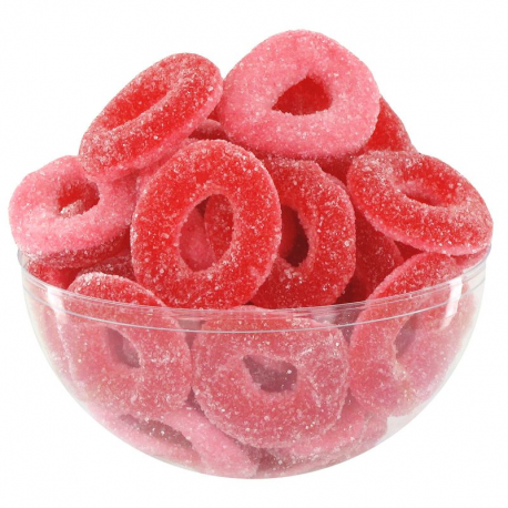 Anneau sucré fraise - bonbon gélifié