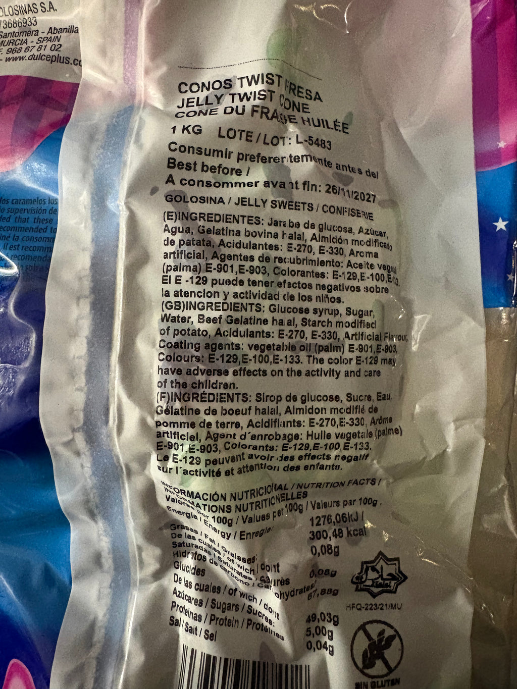 Langue tutti. Bonbon gélifié