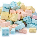 Bonbon en forme de lego dextrose. Bonbon gélifié