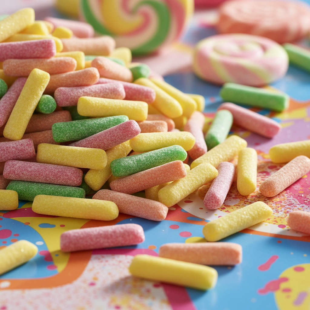 Mise en scène gourmande Hitschies acidulés